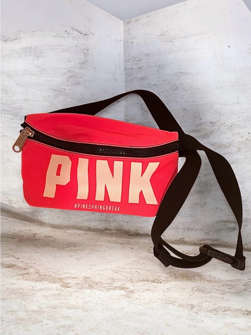 NWOT Victoria's Secret PINK Neon Pink Spring Break Fanny Pack Belt Bag